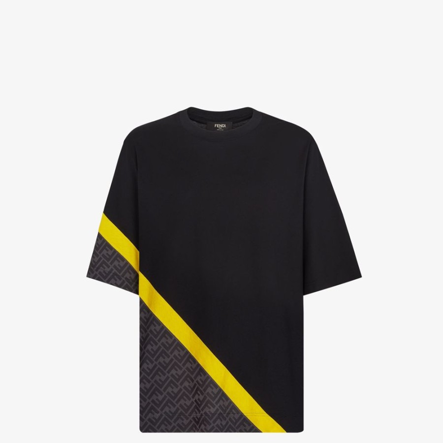 Uomo Fendi Activewear | T-Shirt In Jersey Nero