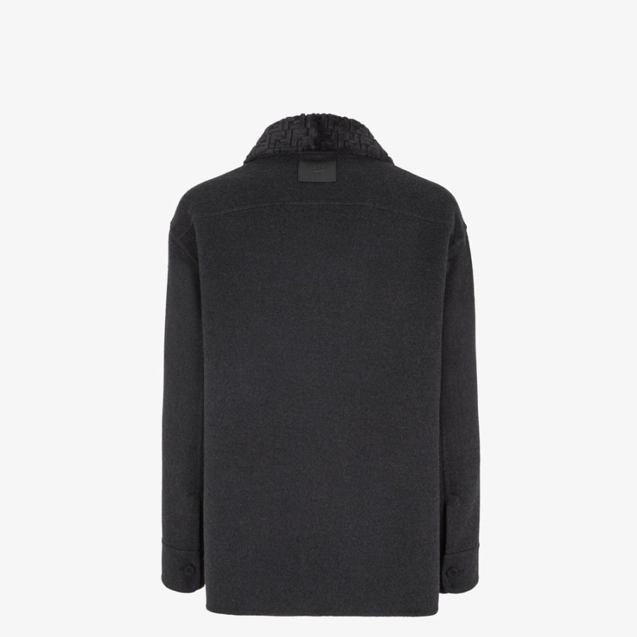 Uomo Fendi Cappotti E Capispalla | Giacca In Cashmere Nero