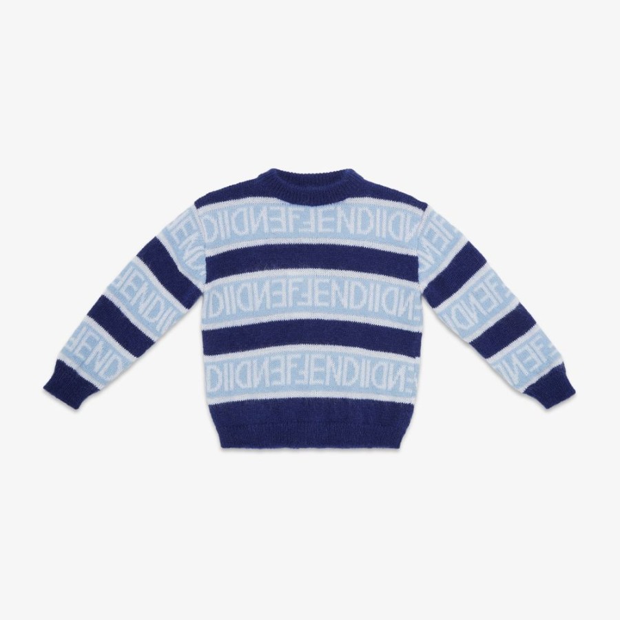 Bambini Fendi Abbigliamento | Maglione Junior In Mohair Multicolor