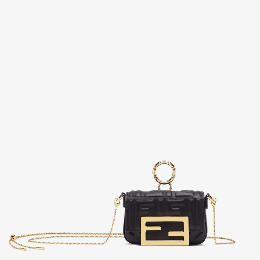 Donna Fendi Miniature Bags | Charm In Nappa Nera