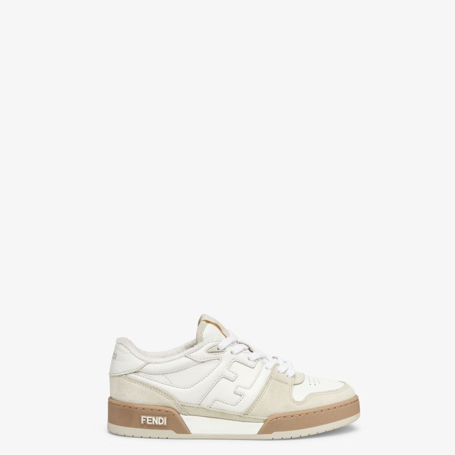 Donna Fendi Sneakers | Low Top In Suede Bianca