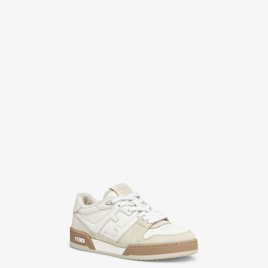 Donna Fendi Sneakers | Low Top In Suede Bianca