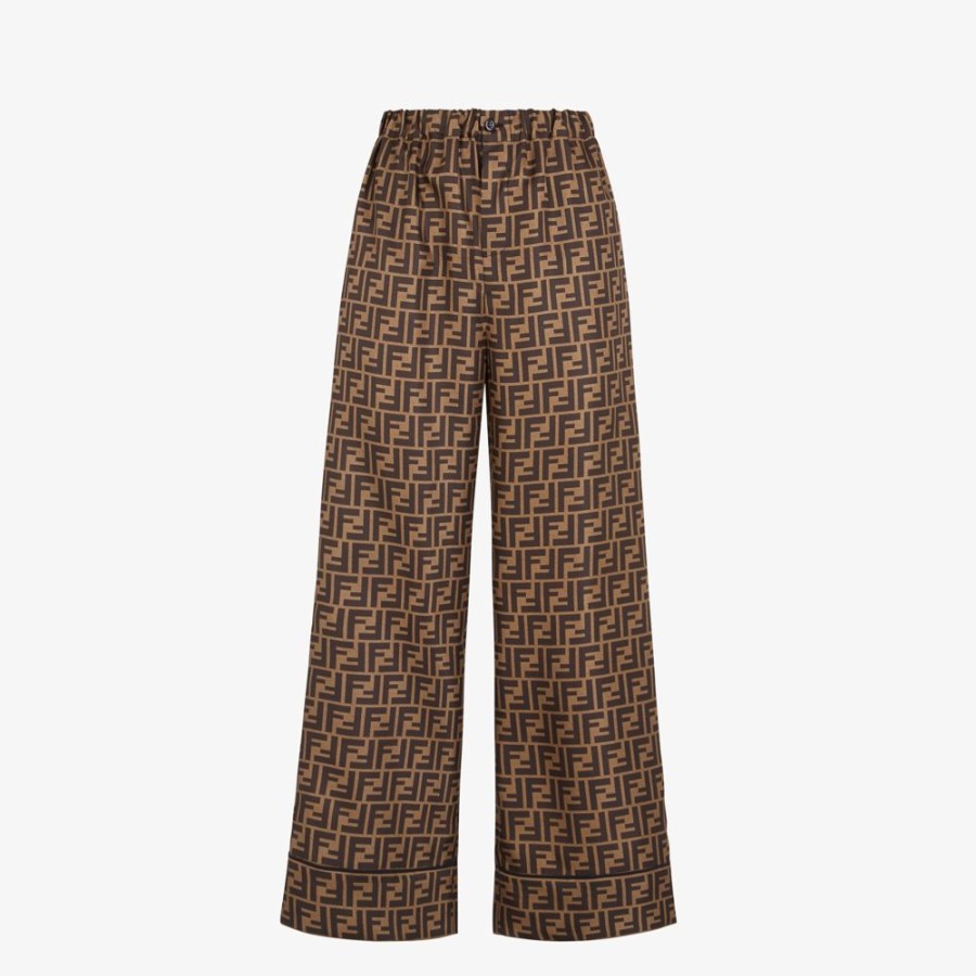 Donna Fendi Completi | Pantalone In Twill Marrone