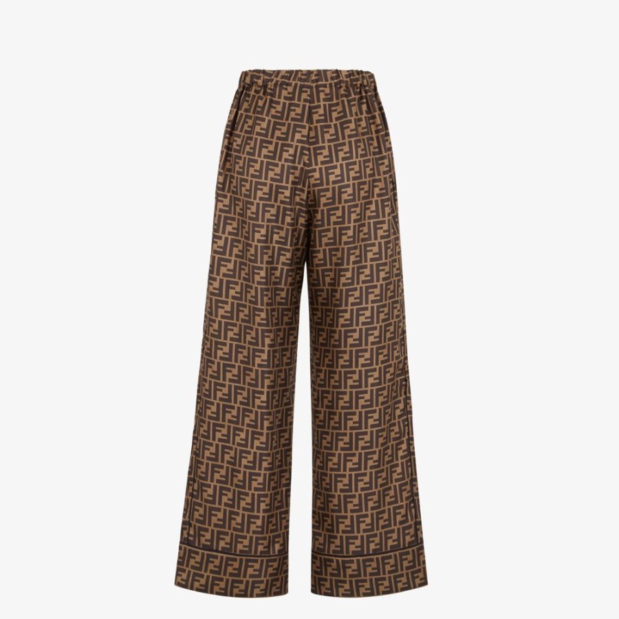 Donna Fendi Completi | Pantalone In Twill Marrone