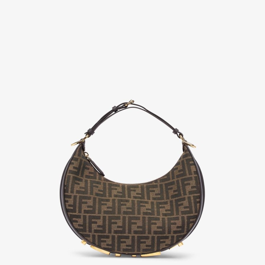 Donna Fendi Borse Hobo | Borsa In Tessuto Ff Marrone