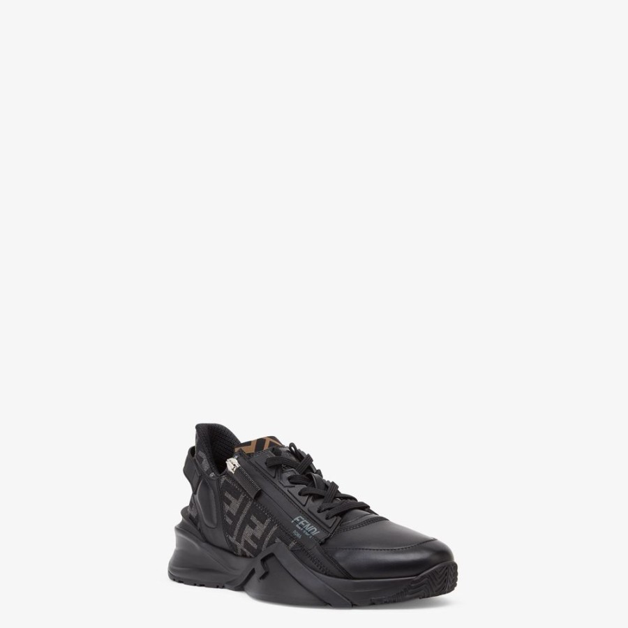 Uomo Fendi Sneakers | Low Top In Pelle Nera