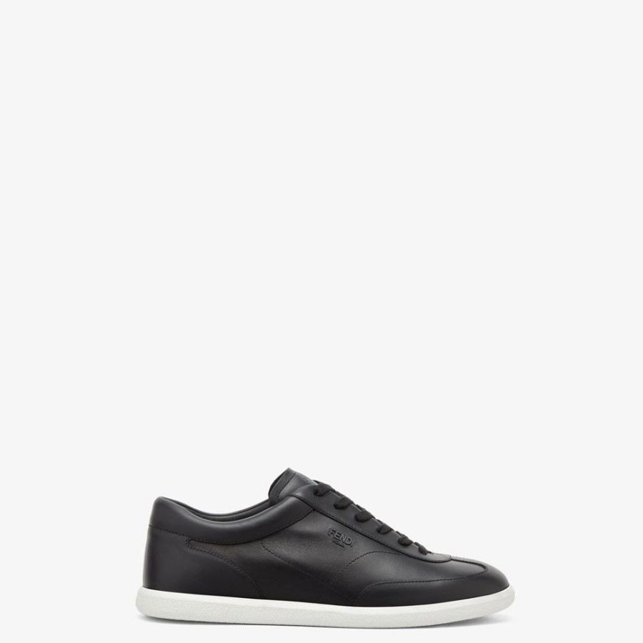 Uomo Fendi Sneakers | Low Top In Pelle Nera