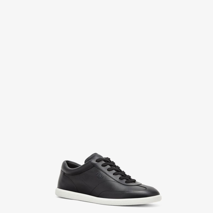 Uomo Fendi Sneakers | Low Top In Pelle Nera