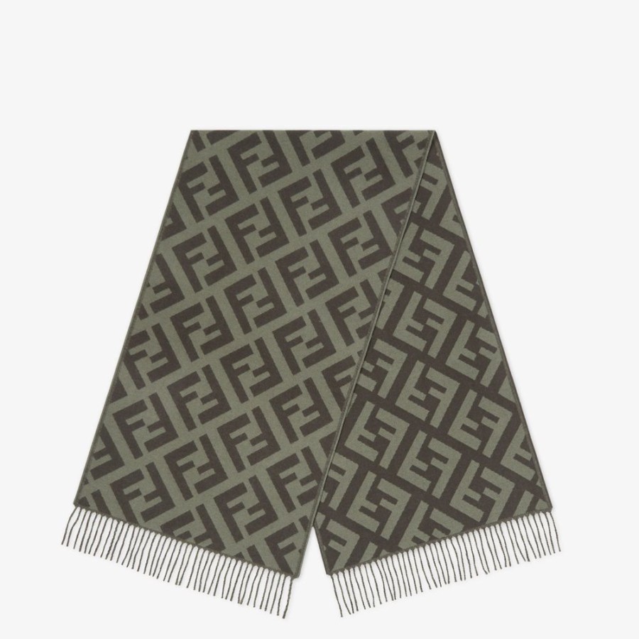 Donna Fendi Sciarpe E Poncho | Sciarpa In Cashmere Verde