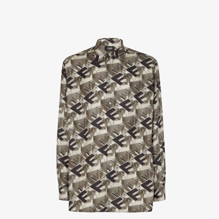 Uomo Fendi Camicie | Camicia In Seta Multicolor