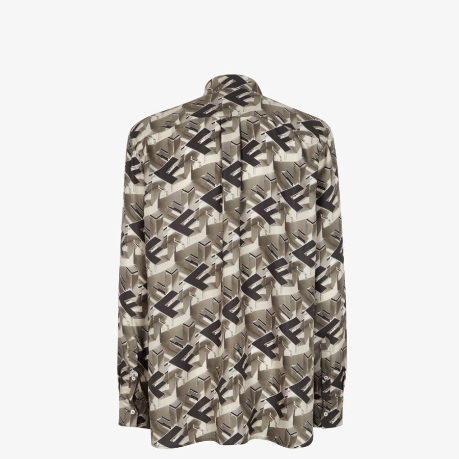 Uomo Fendi Camicie | Camicia In Seta Multicolor