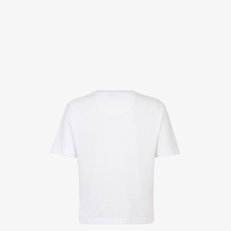 Donna Fendi T-Shirt E Felpe | T-Shirt In Jersey Bianco