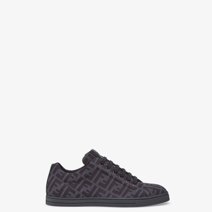 Uomo Fendi Sneakers | Low Top In Tessuto Tecnico Grigio