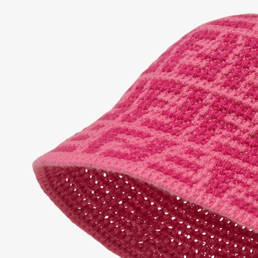 Donna Fendi Cappelli E Guanti | Cloche In Cashmere Ciclamino