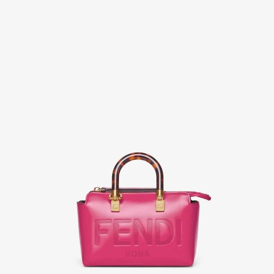 Donna Fendi Borse Mini | Bauletto Piccolo In Pelle Fucsia