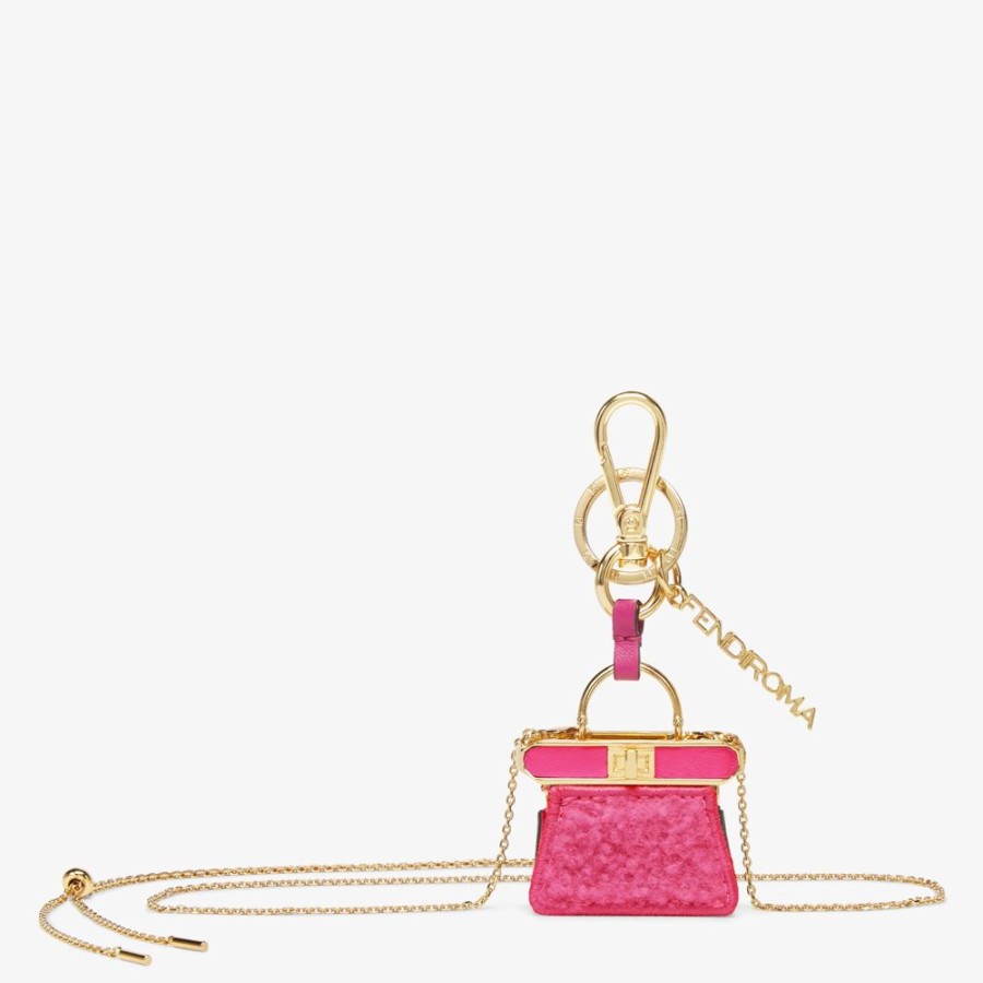 Donna Fendi Accessori Tecnologici E Lifestyle | Portachiavi In Montone Fucsia