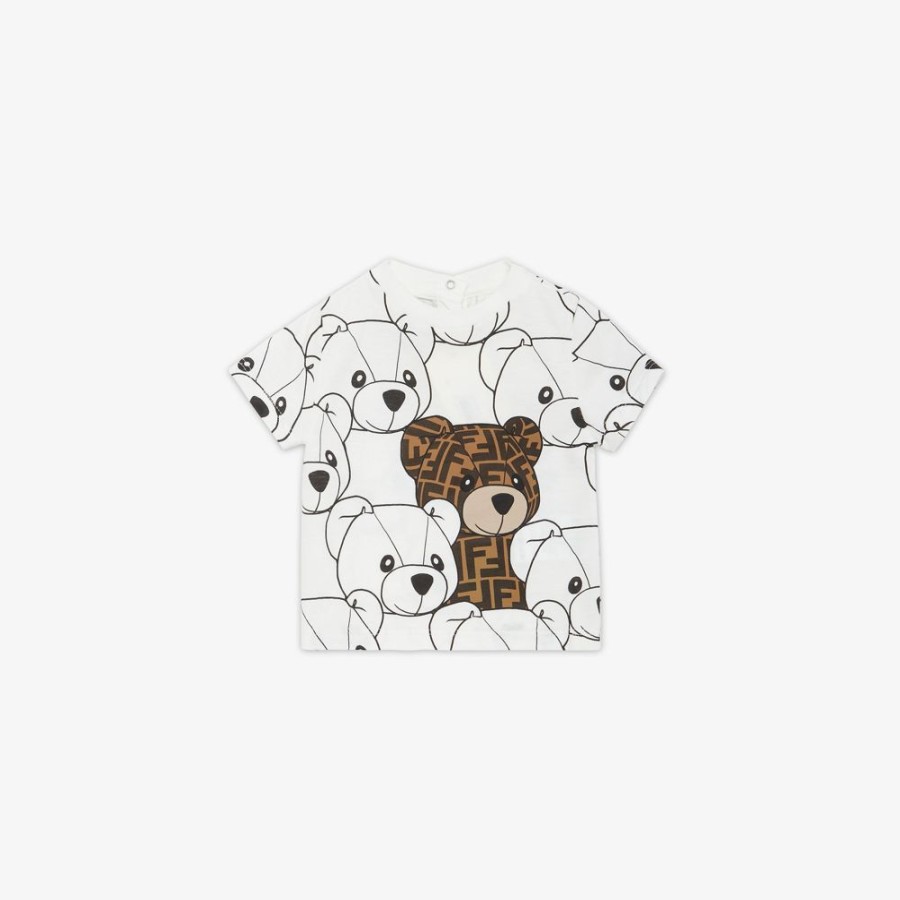 Bambini Fendi Bambina | T-Shirt Baby In Jersey Con Stampa Multicolor