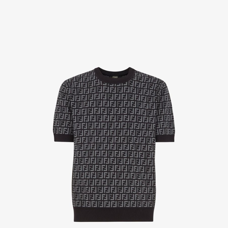 Uomo Fendi Maglieria | Maglia In Tessuto Nero