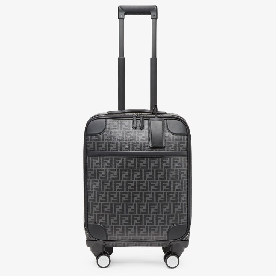 Uomo Fendi Viaggi | Trolley In Tessuto Ff Nero