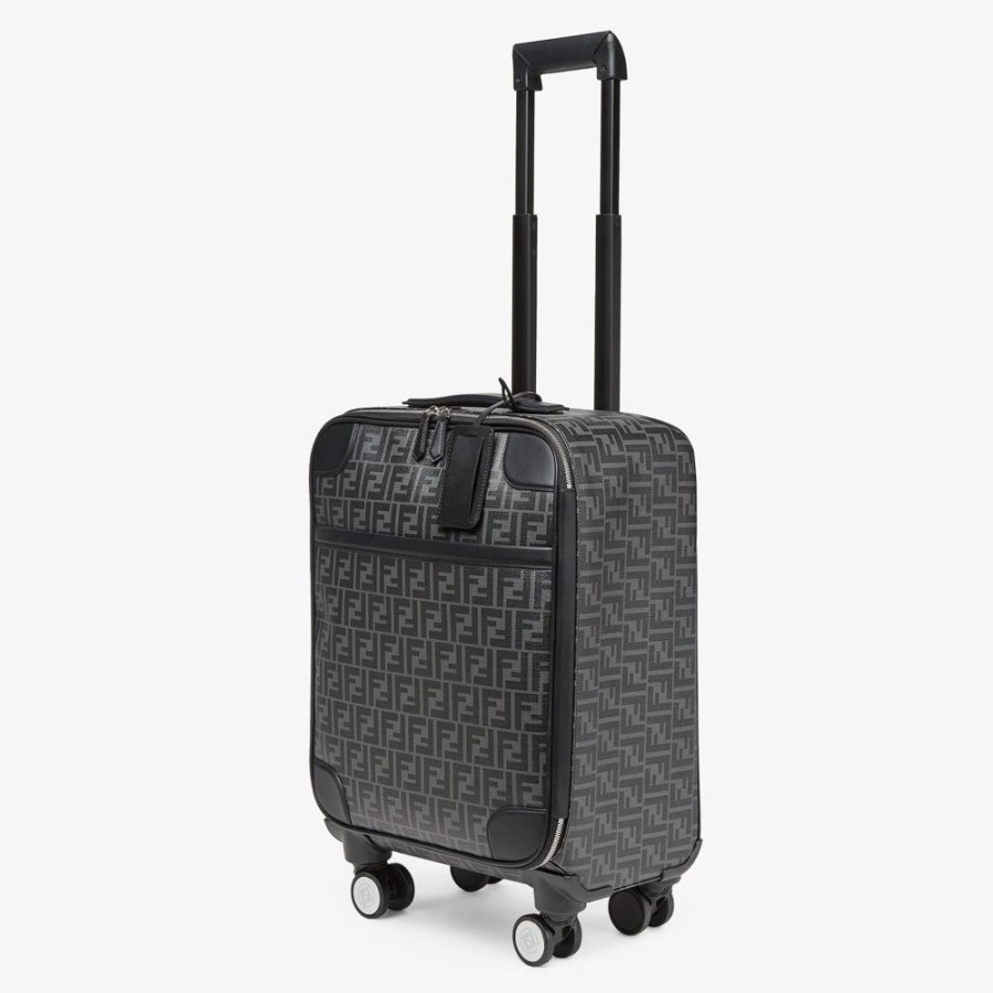 Uomo Fendi Viaggi | Trolley In Tessuto Ff Nero