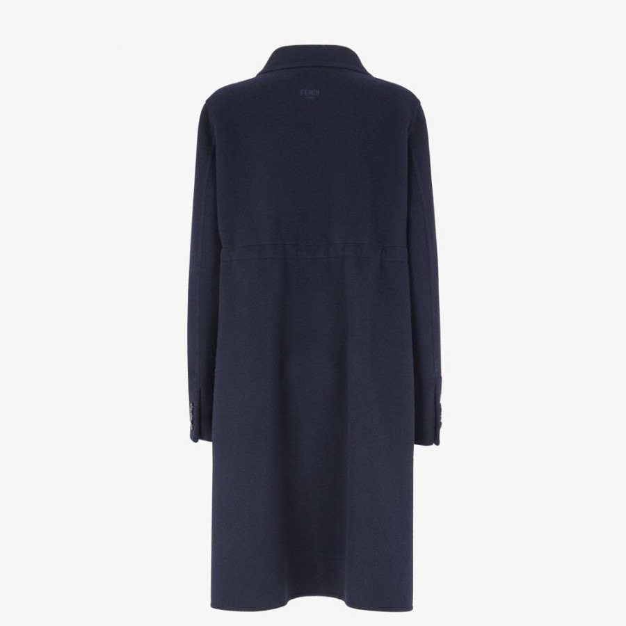 Donna Fendi Cappotti E Capispalla | Cappotto In Cashmere Blu