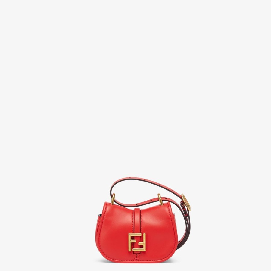 Donna Fendi Miniature Bags | Charm In Pelle Rossa