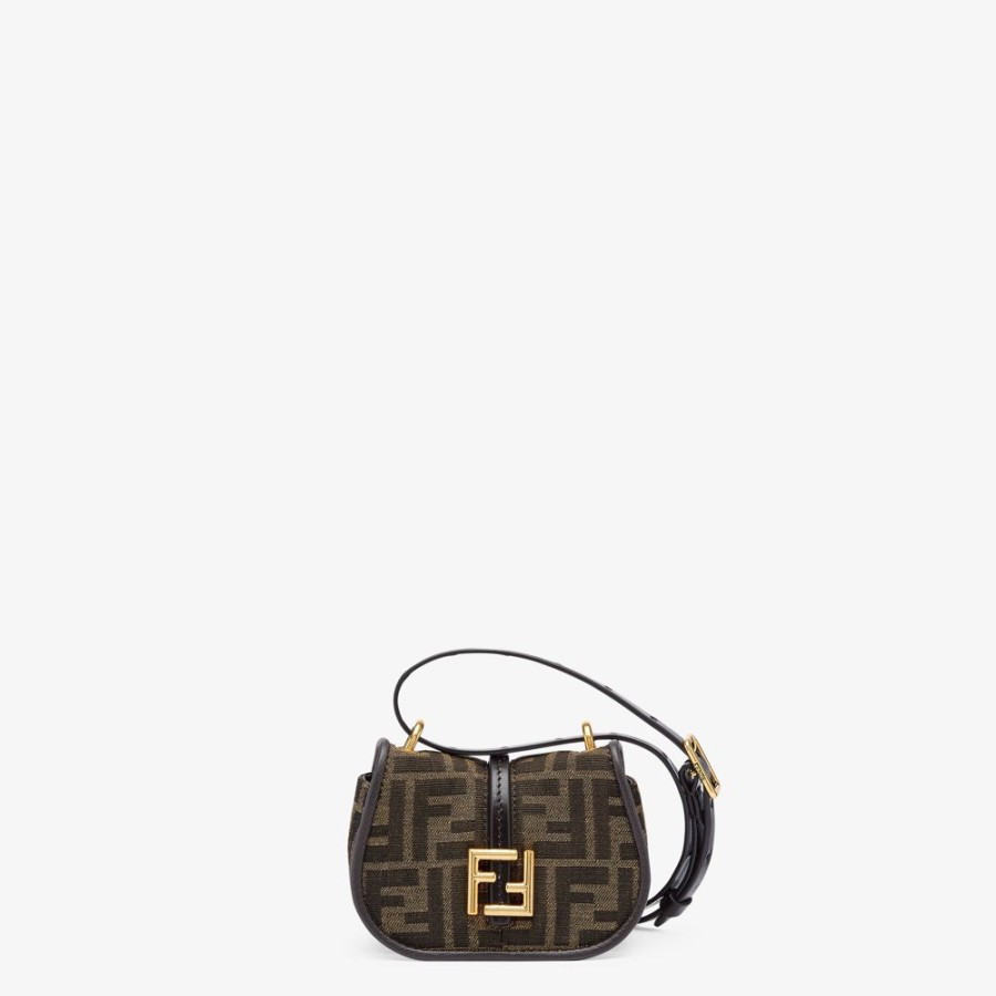 Donna Fendi Miniature Bags | Charm In Tessuto Marrone