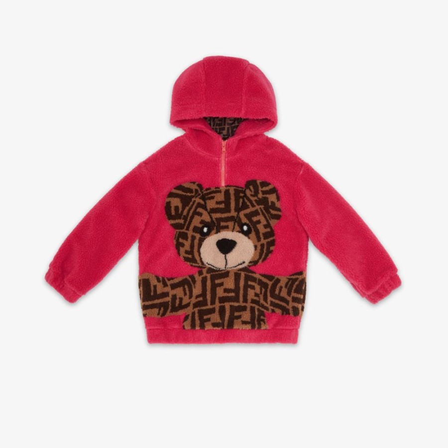 Bambini Fendi Abbigliamento | Felpa Orsetto In Lana Fucsia