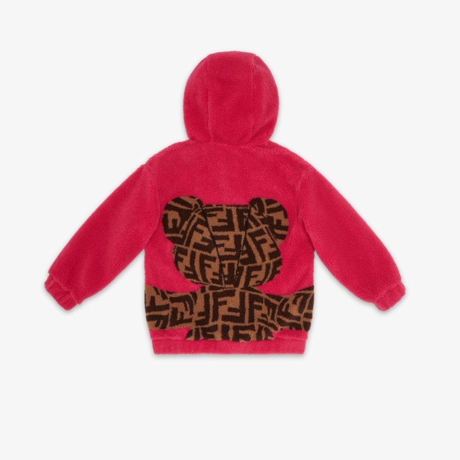 Bambini Fendi Abbigliamento | Felpa Orsetto In Lana Fucsia