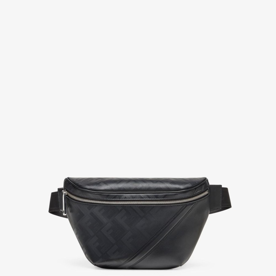 Uomo Fendi Borse Mini | Belt Bag In Pelle Nera