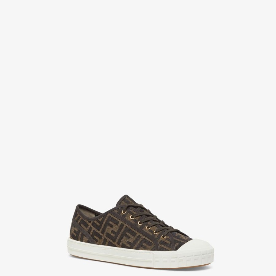 Uomo Fendi Sneakers | Low Top In Tessuto Jacquard Ff