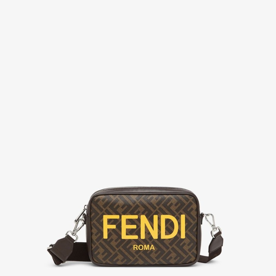 Uomo Fendi Borse A Tracolla | Borsa In Tessuto Ff Marrone