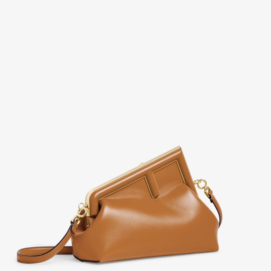 Donna Fendi Clutch E Pochette | Borsa In Pelle Marrone