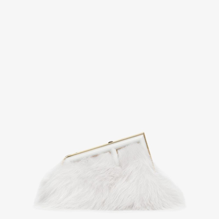 Donna Fendi Clutch E Pochette | Borsa In Volpe Bianca