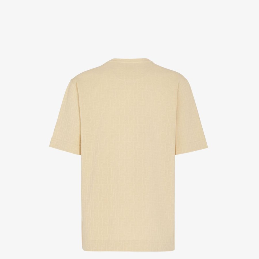 Uomo Fendi T-Shirt E Polo | T-Shirt In Jersey Beige