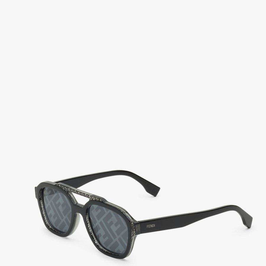 Uomo Fendi Occhiali | Occhiali Da Sole In Acetato Nero