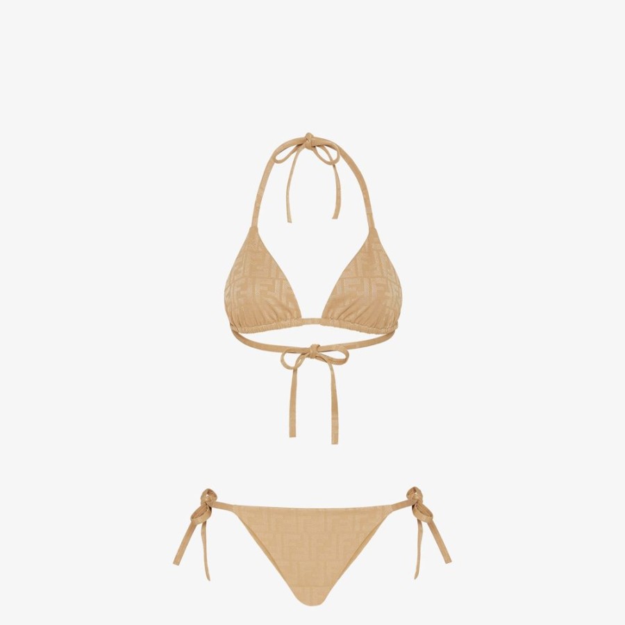 Donna Fendi Costumi Da Bagno | Bikini In Lycra® Beige