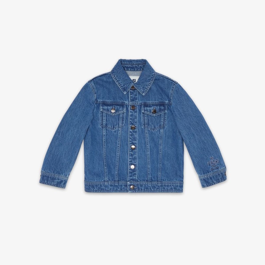 Bambini Fendi Abbigliamento | Giubbino Junior In Denim