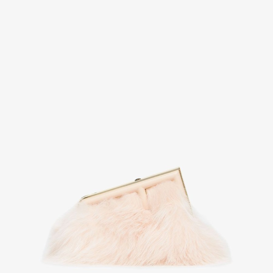 Donna Fendi Clutch E Pochette | Borsa In Volpe Rosa Chiaro