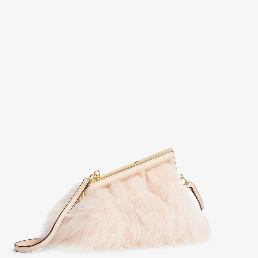 Donna Fendi Clutch E Pochette | Borsa In Volpe Rosa Chiaro