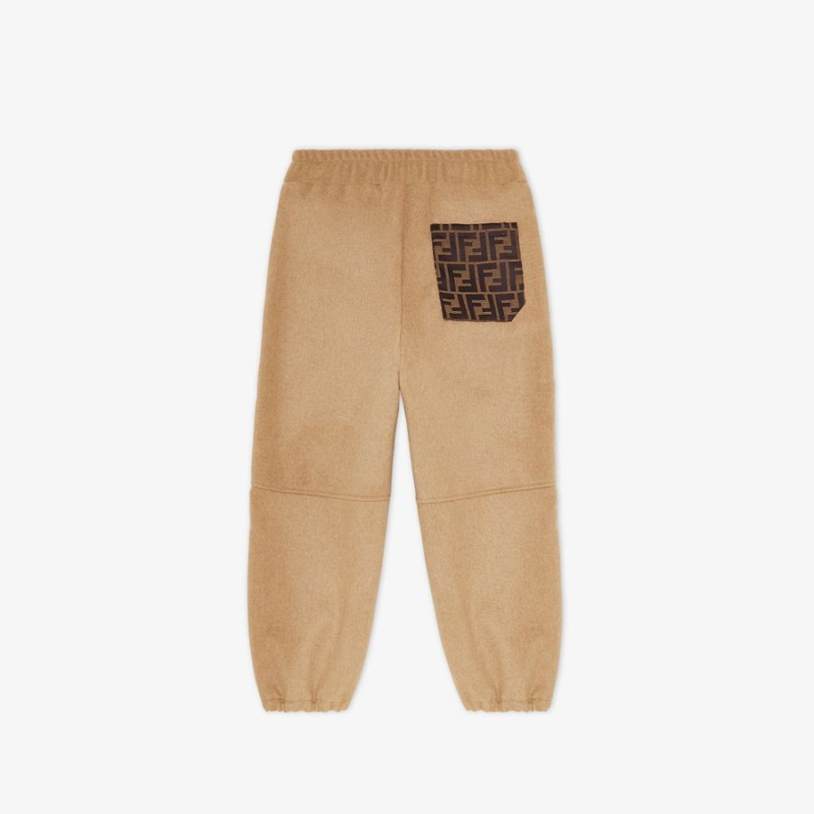 Bambini Fendi Abbigliamento | Pantaloni Junior In Flanella Con Tasca