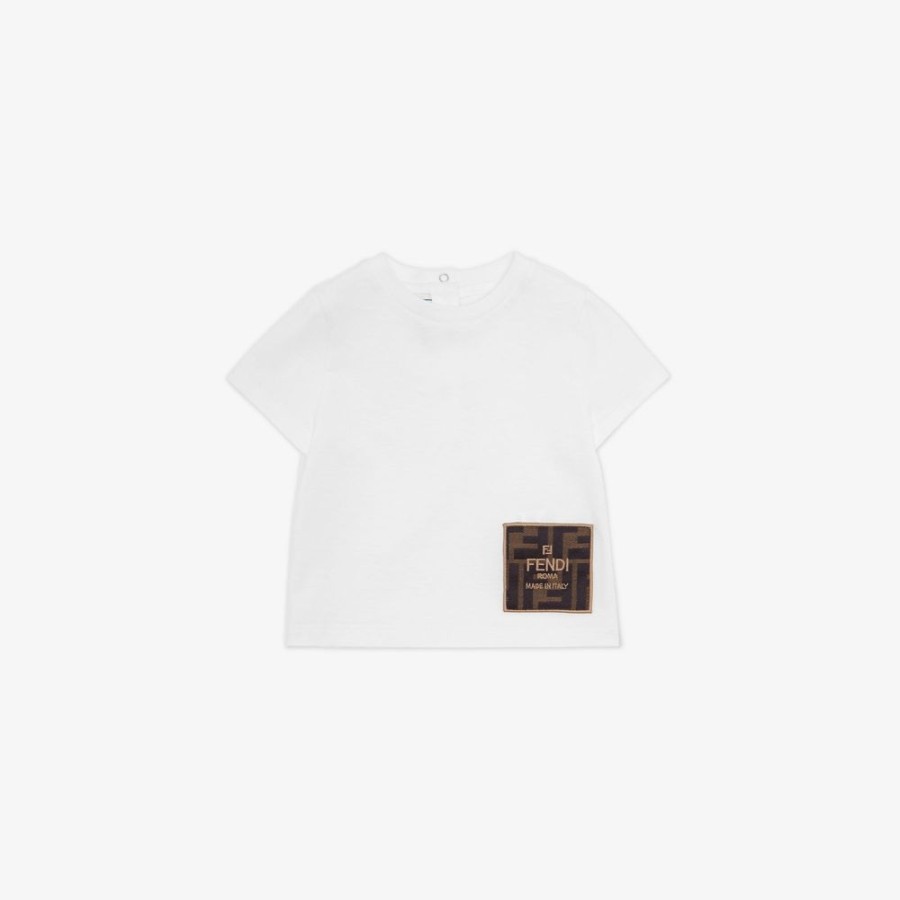 Bambini Fendi Bambina | T-Shirt Baby In Jersey Con Taschina