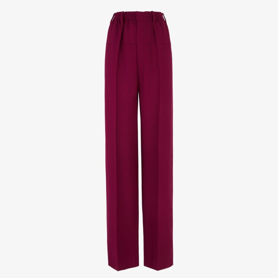 Donna Fendi Completi | Pantalone In Lana Bordeaux