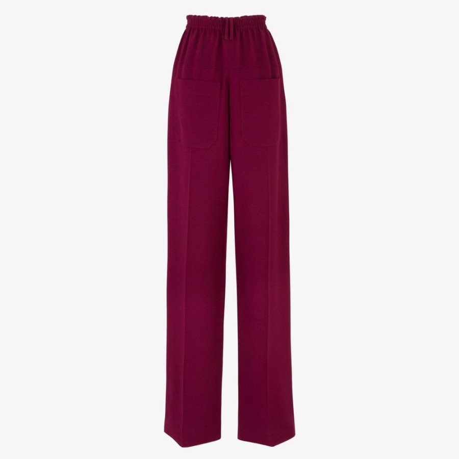 Donna Fendi Completi | Pantalone In Lana Bordeaux