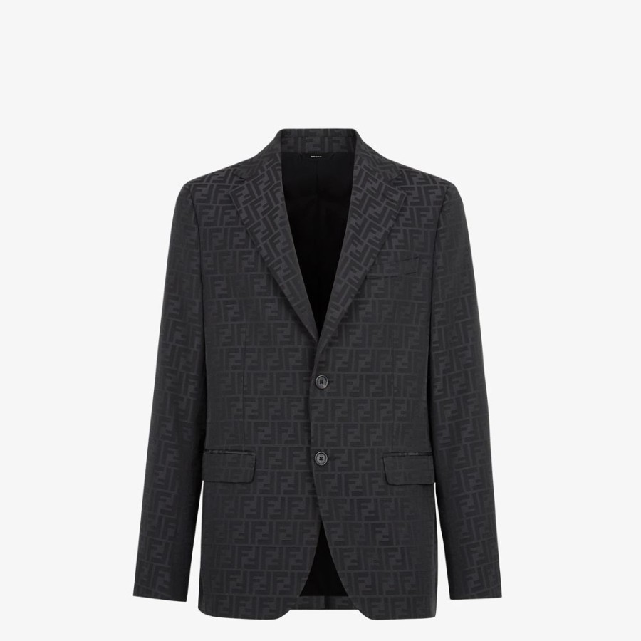 Uomo Fendi Giacche E Abiti | Blazer In Tessuto Nero