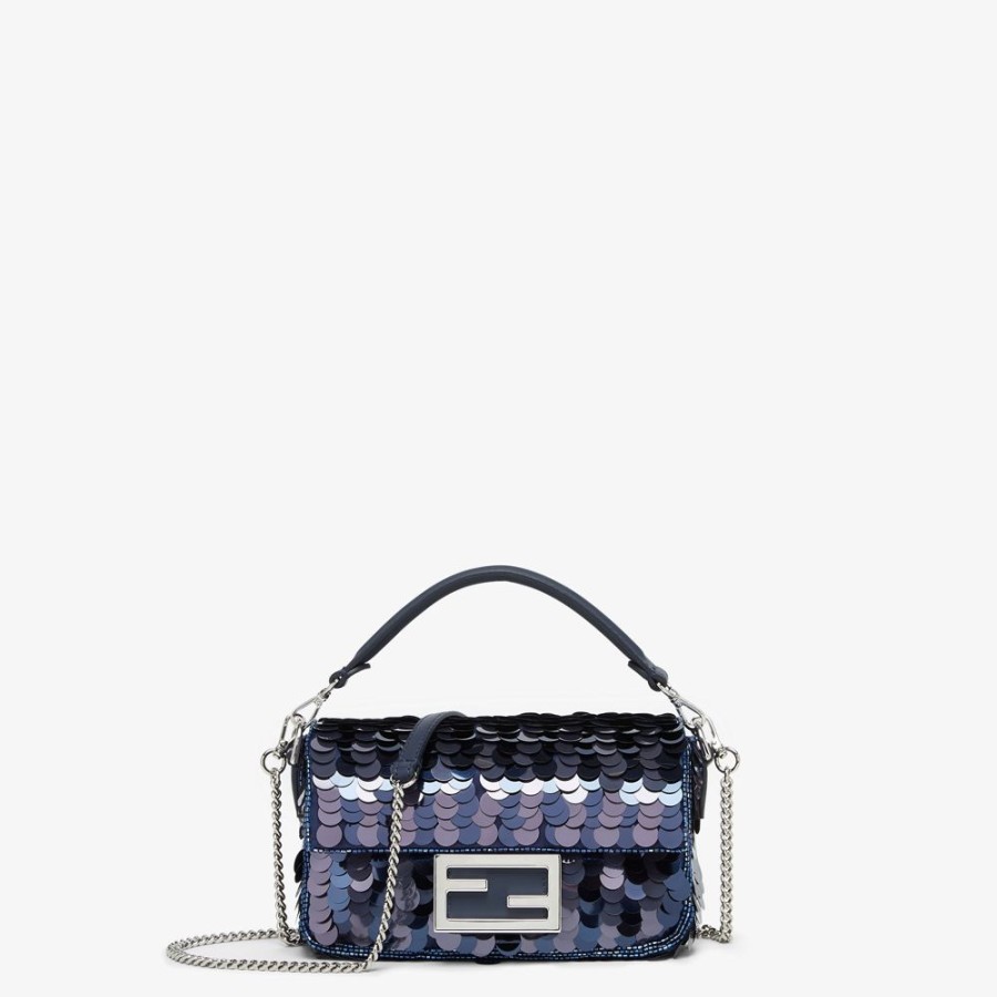 Donna Fendi Borse Mini | Borsa Con Paillettes In Due Tonalita Di Blu