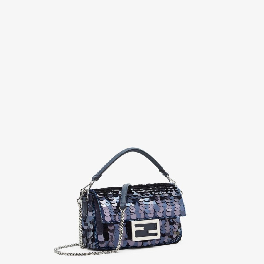 Donna Fendi Borse Mini | Borsa Con Paillettes In Due Tonalita Di Blu