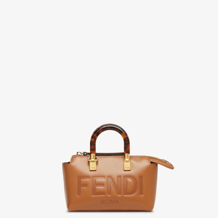 Donna Fendi Borse Mini | Bauletto Piccolo In Pelle Marrone