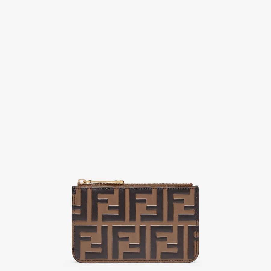 Donna Fendi Portacarte E Piccoli Accessori | Pouch In Pelle Marrone