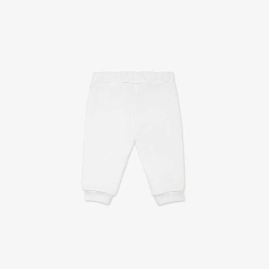 Bambini Fendi Bambina | Pantaloni Fendi Roma In Jersey Bianco